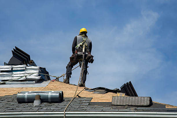 Professional Gutter Installation technician working in Montrose, IA